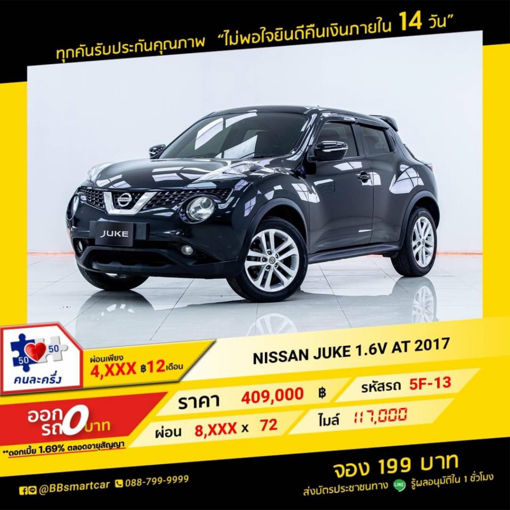 รถมือสอง NISSAN JUKE 2018 ขายอยู่บนเว็บไซต์ตลาดรถออนไลน์ GUCARS